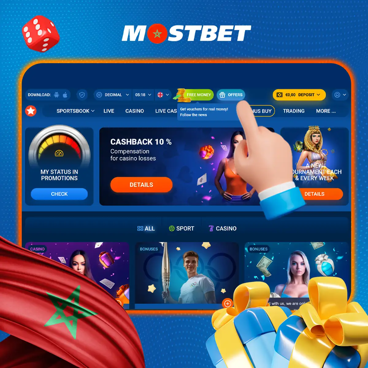 نظرة عامة على برنامج مكافآت Mostbet في المغرب