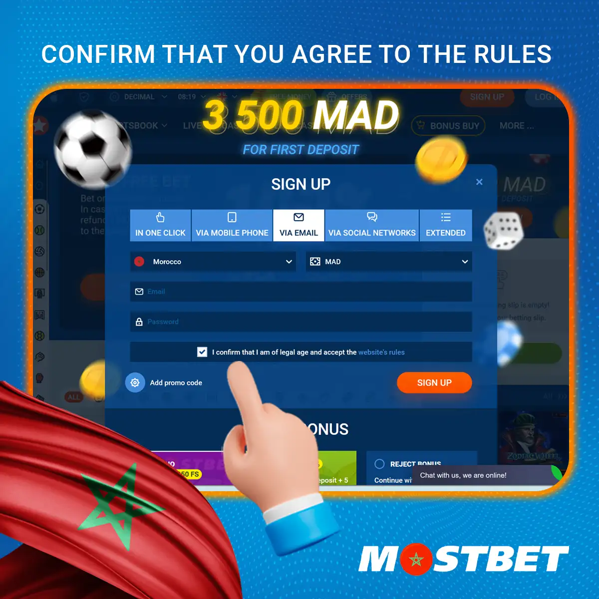 انقر فوق علامة الاختيار لتأكيد موافقتك على قواعد المنصة، الخطوة 6