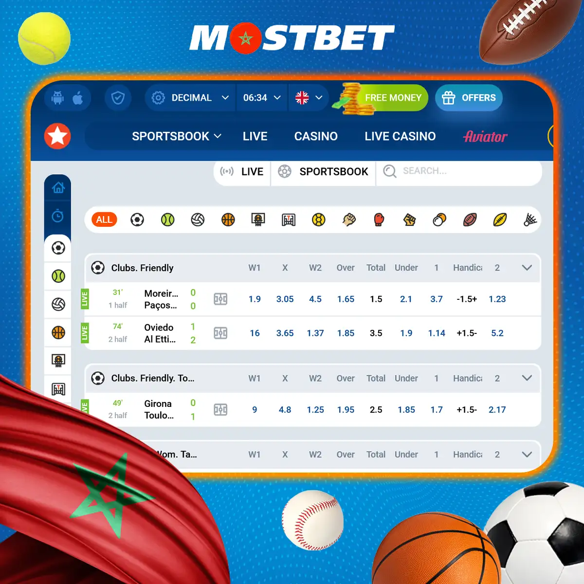 ما هي الرياضات التي يمكنني المراهنة عليها في Mostbet في المغرب؟