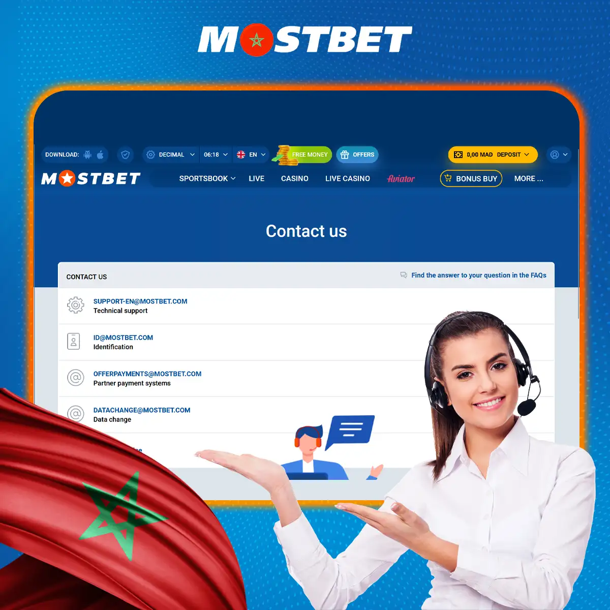 كيف تعمل خدمة الدعم Mostbet في المغرب؟